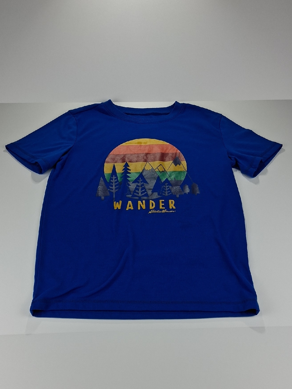 Boys Eddie Bauer Short Sleeve Tee Shirt Size Medium (10/12) With Center Graphic